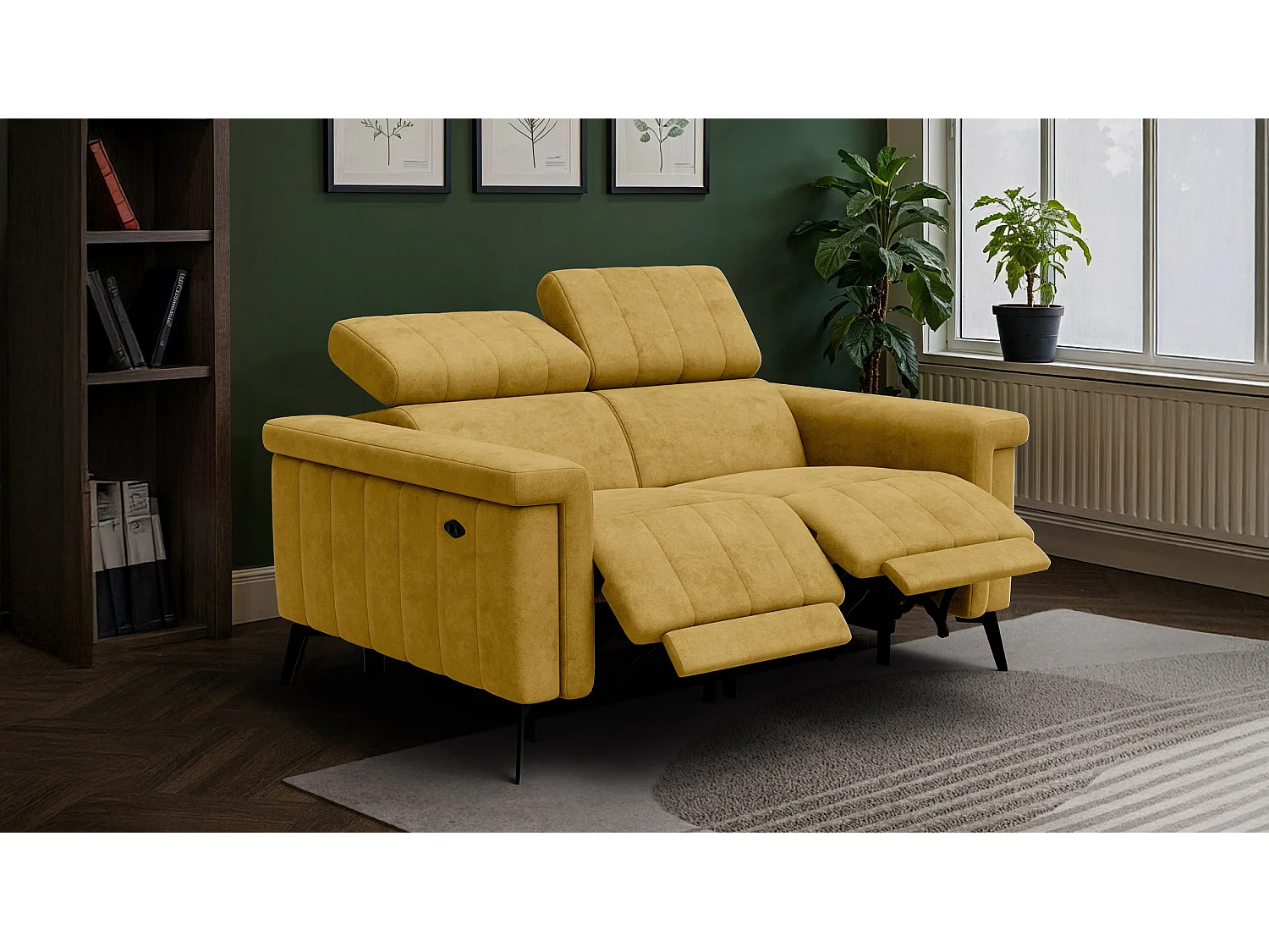 Relaxsofa 2-Sitzer NORDEL, senfgelb