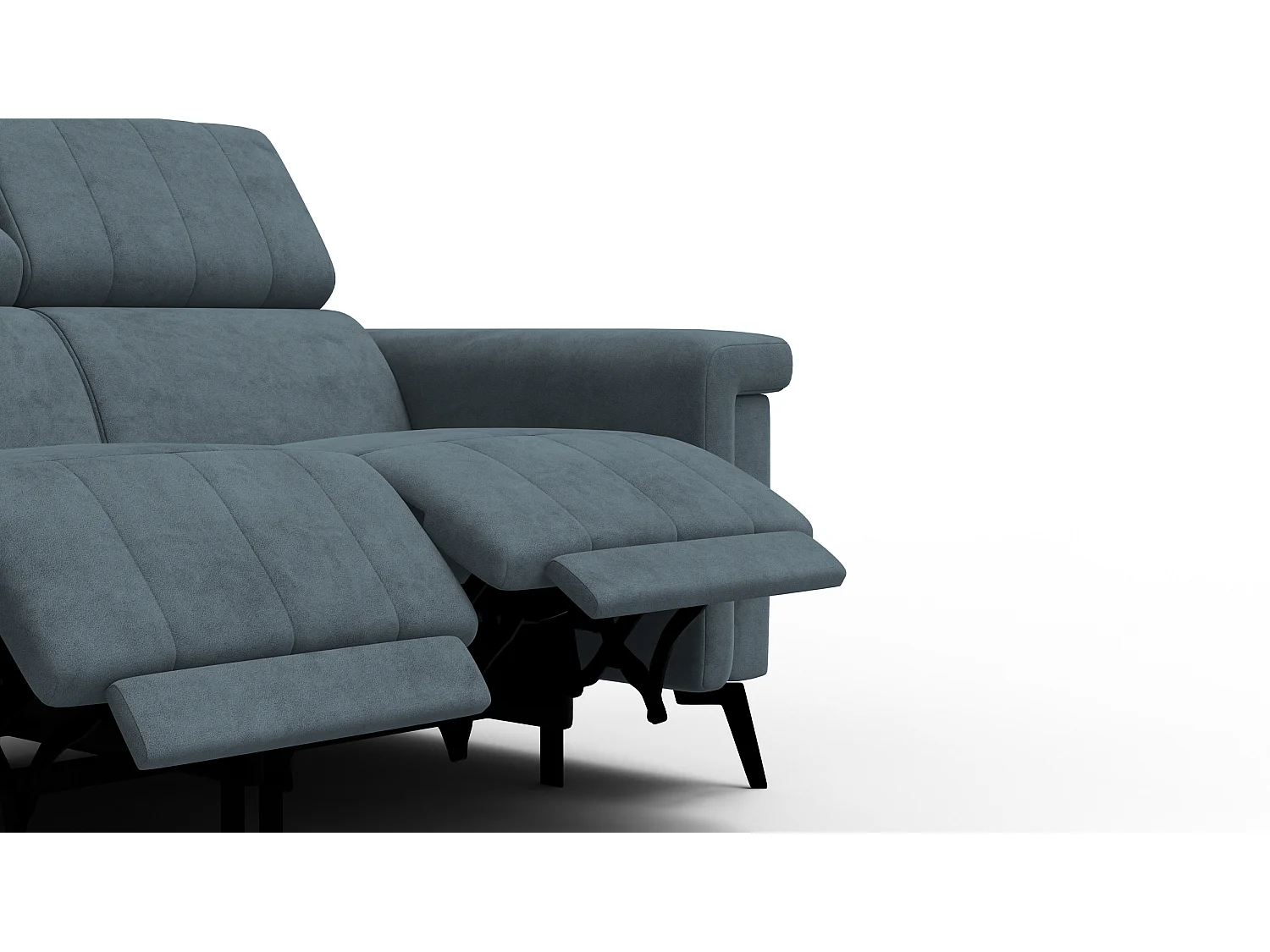 Canapé relax 2 places NORDEL, tissu bleu gris