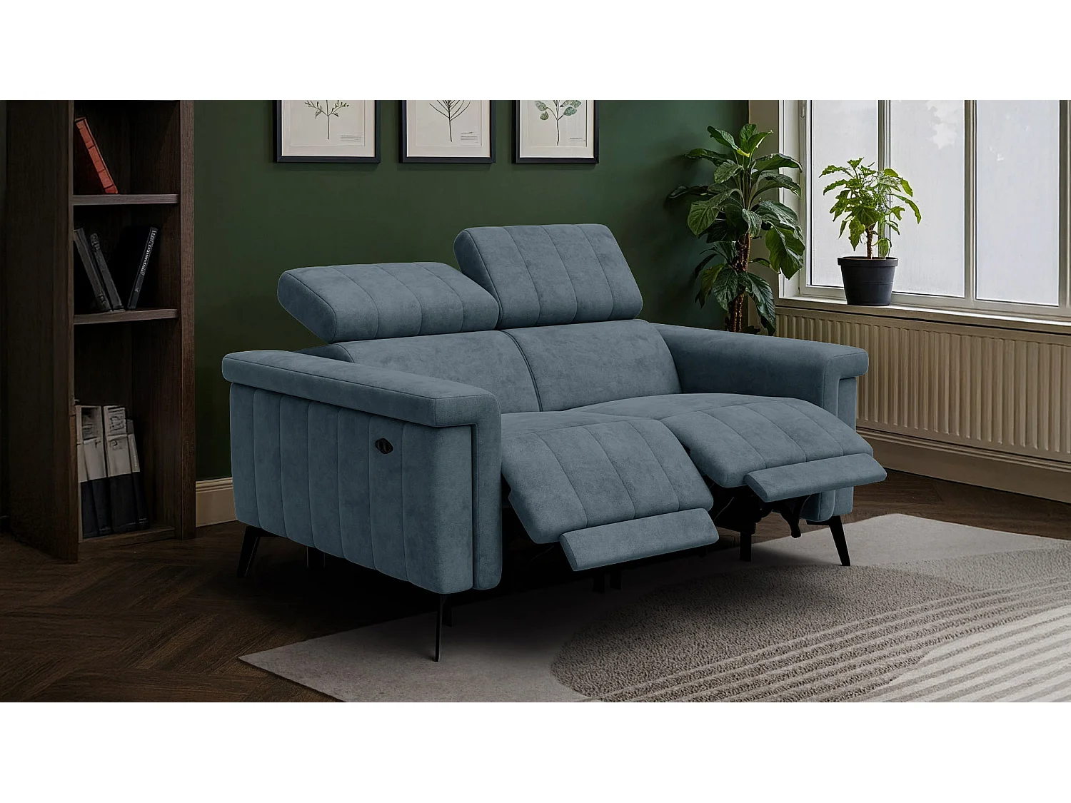 Relaxsofa 2-Sitzer NORDEL, blaugrau