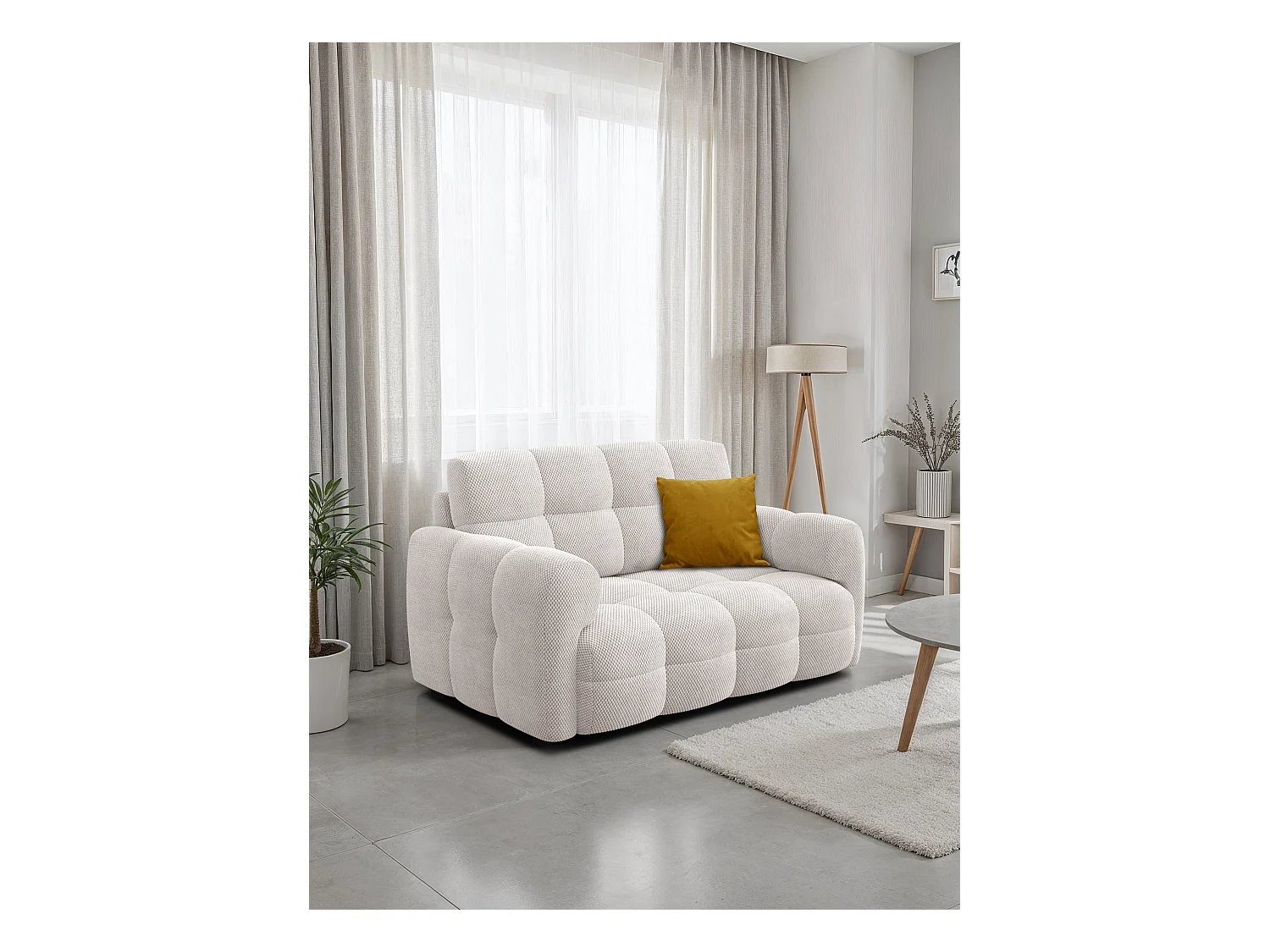 CANAPÉ MELLOW 2 places, tissu crème