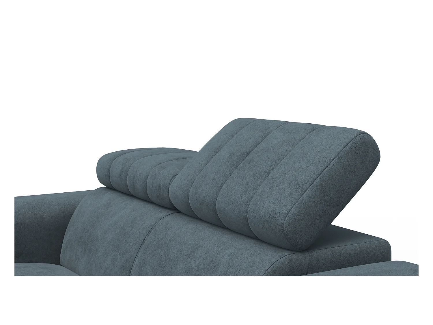 Canapé 2 places NORDEL, tissu bleu gris
