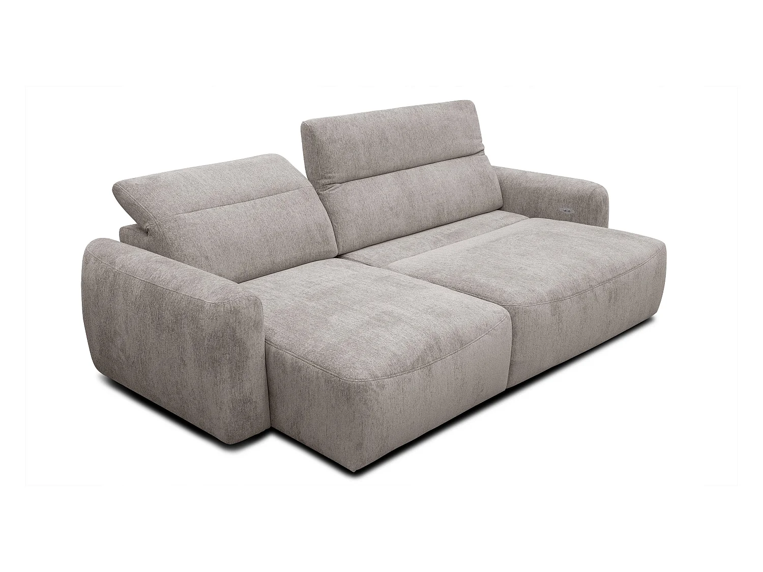 Canapé d'angle 4 places NERO, tissu beige