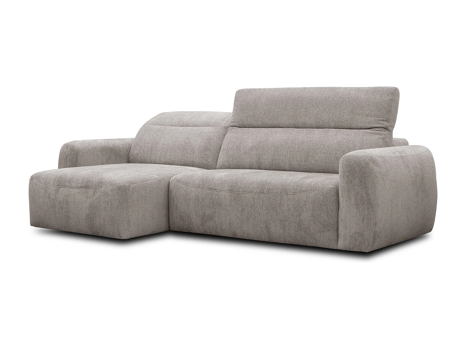 Ecksofa 4-Sitzer links NERO, dunkelbeige