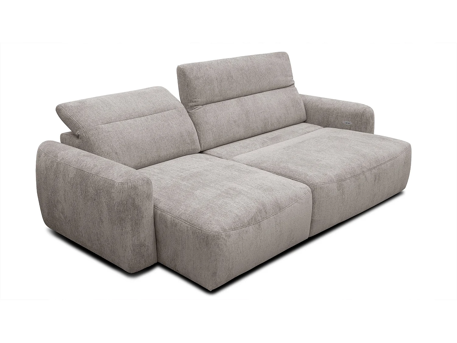 Ecksofa 4-Sitzer links NERO, dunkelbeige