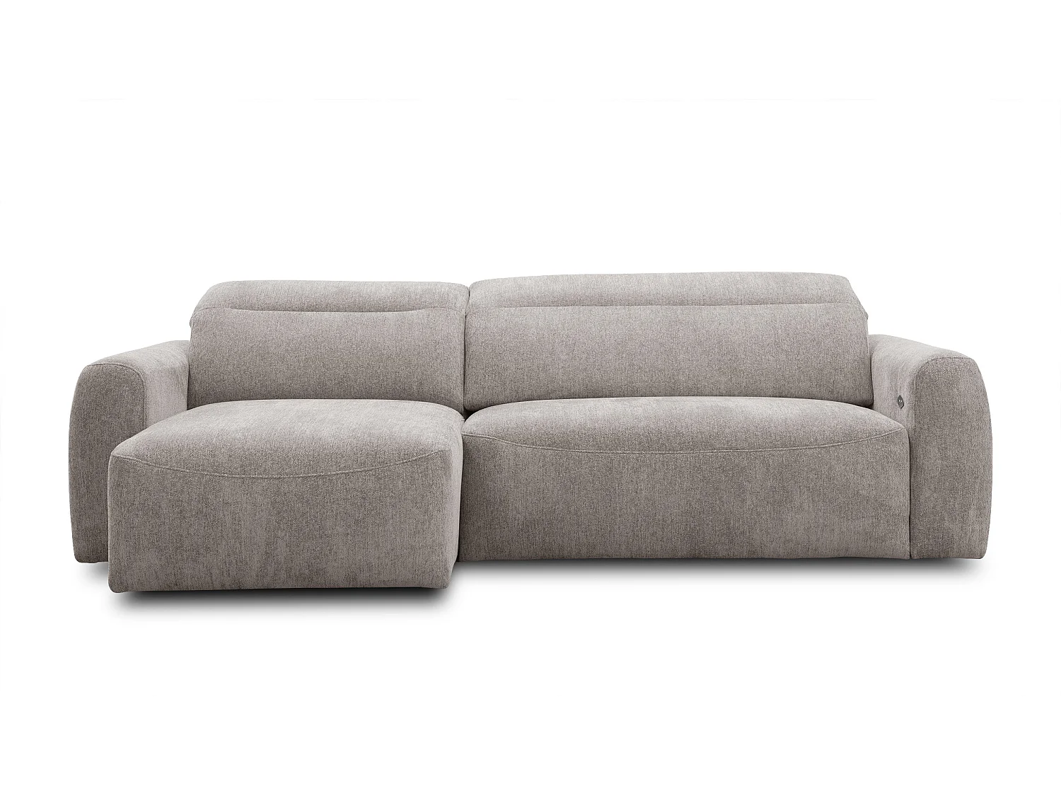 Ecksofa 4-Sitzer links NERO, dunkelbeige