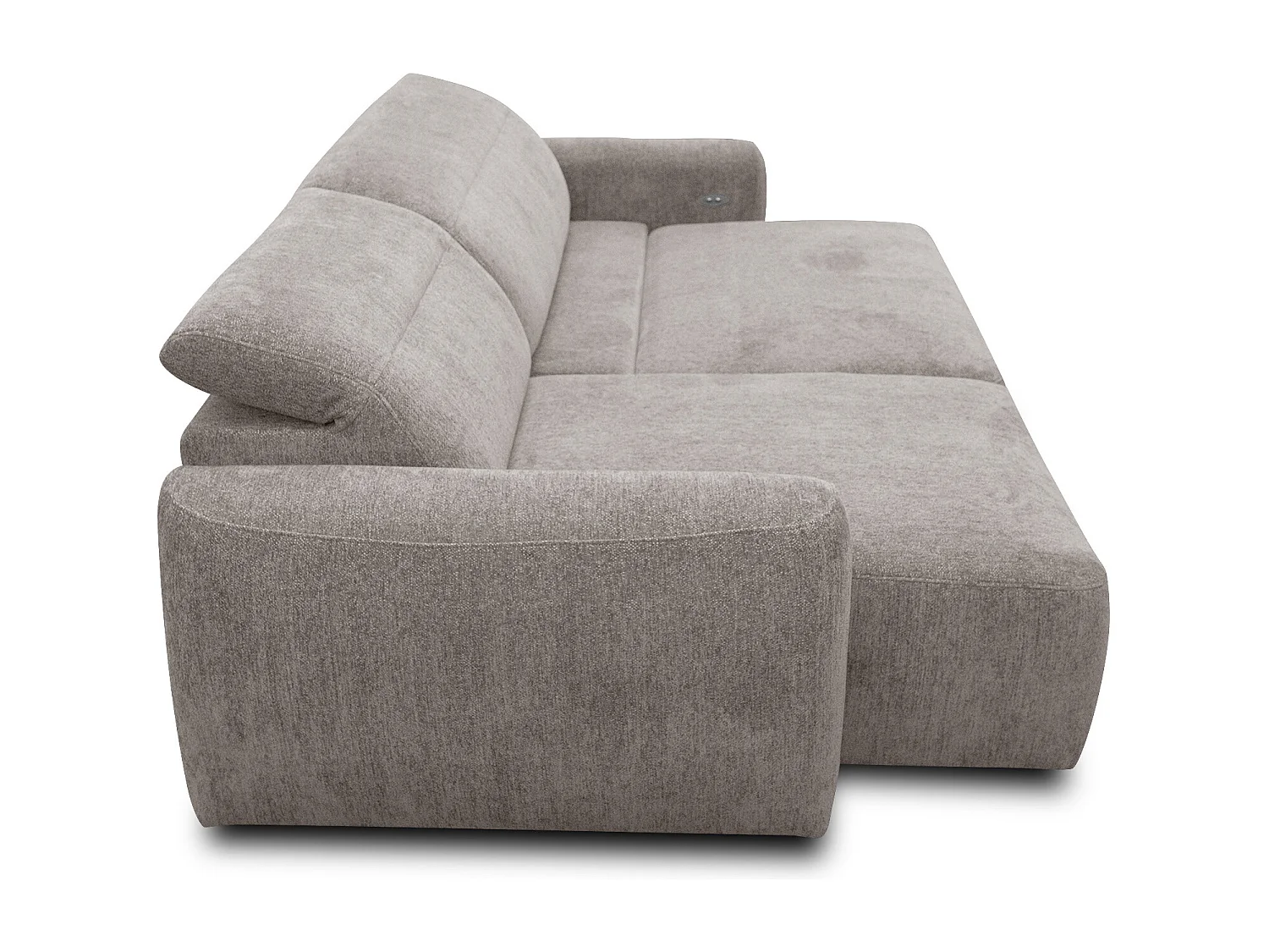 Ecksofa 4-Sitzer links NERO, dunkelbeige