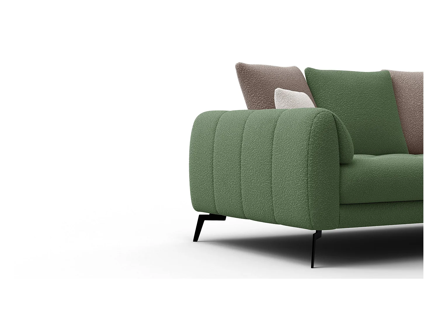 Canapé 2,5 places CALME, tissu olive et beige