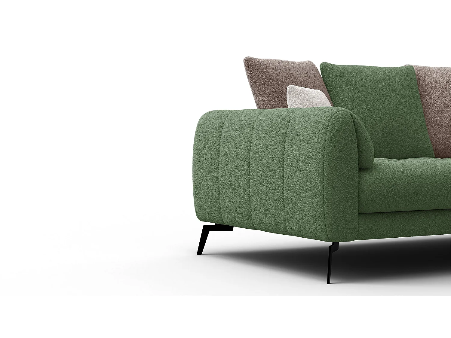 Canapé 2,5 places CALME, tissu olive et beige