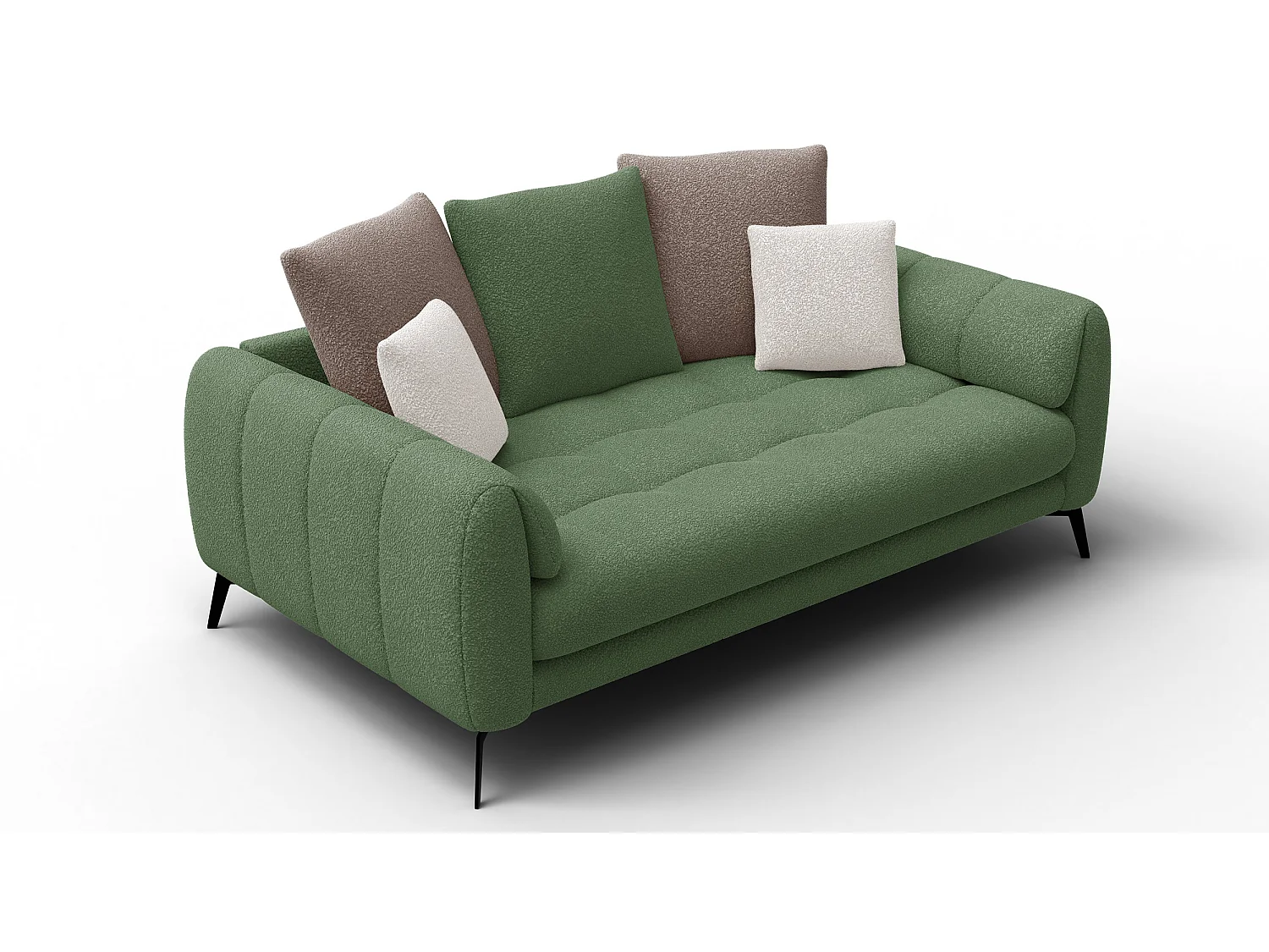 Sofa 2,5-Sitzer CALME, olive und beige