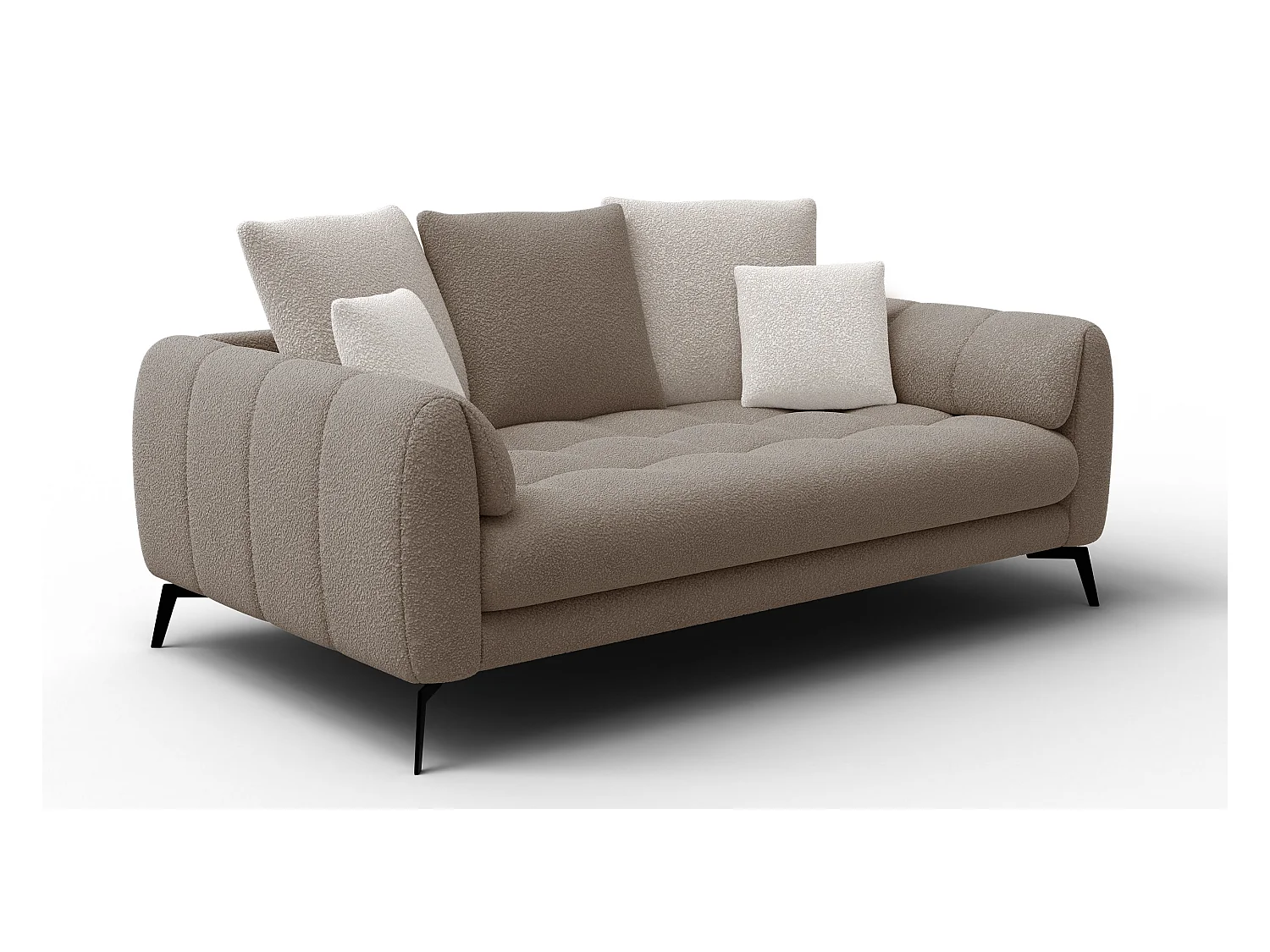 Canapé 2,5 places CALME, tissu beige et écru