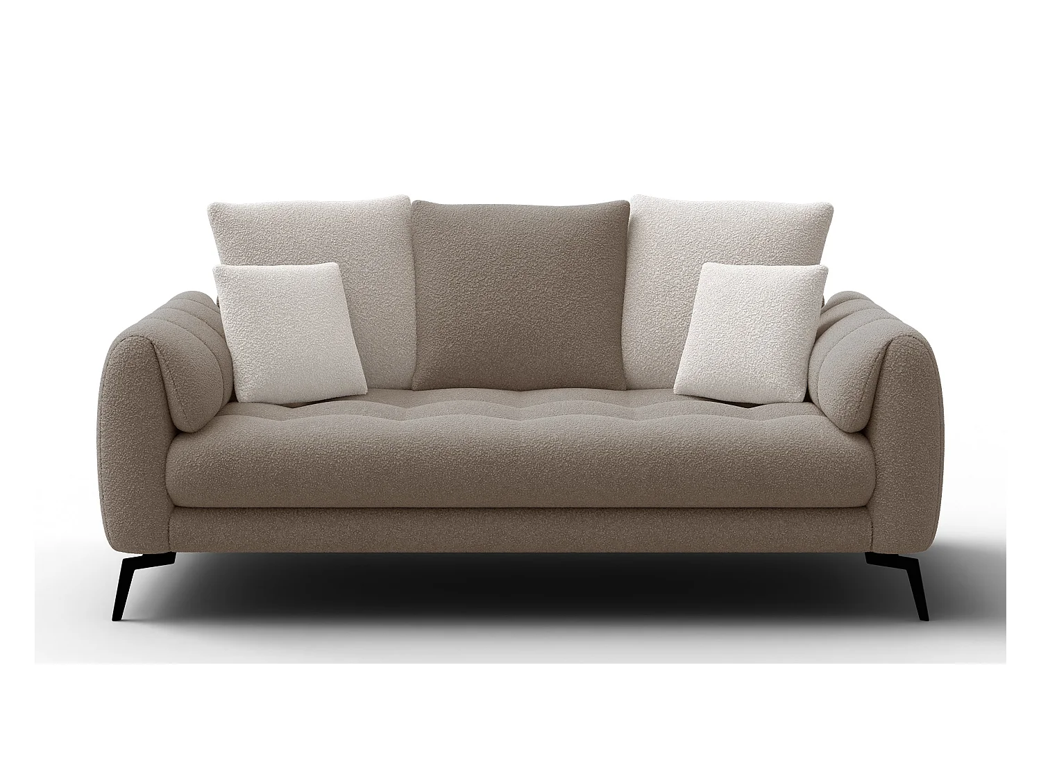 Canapé 2,5 places CALME, tissu beige et écru