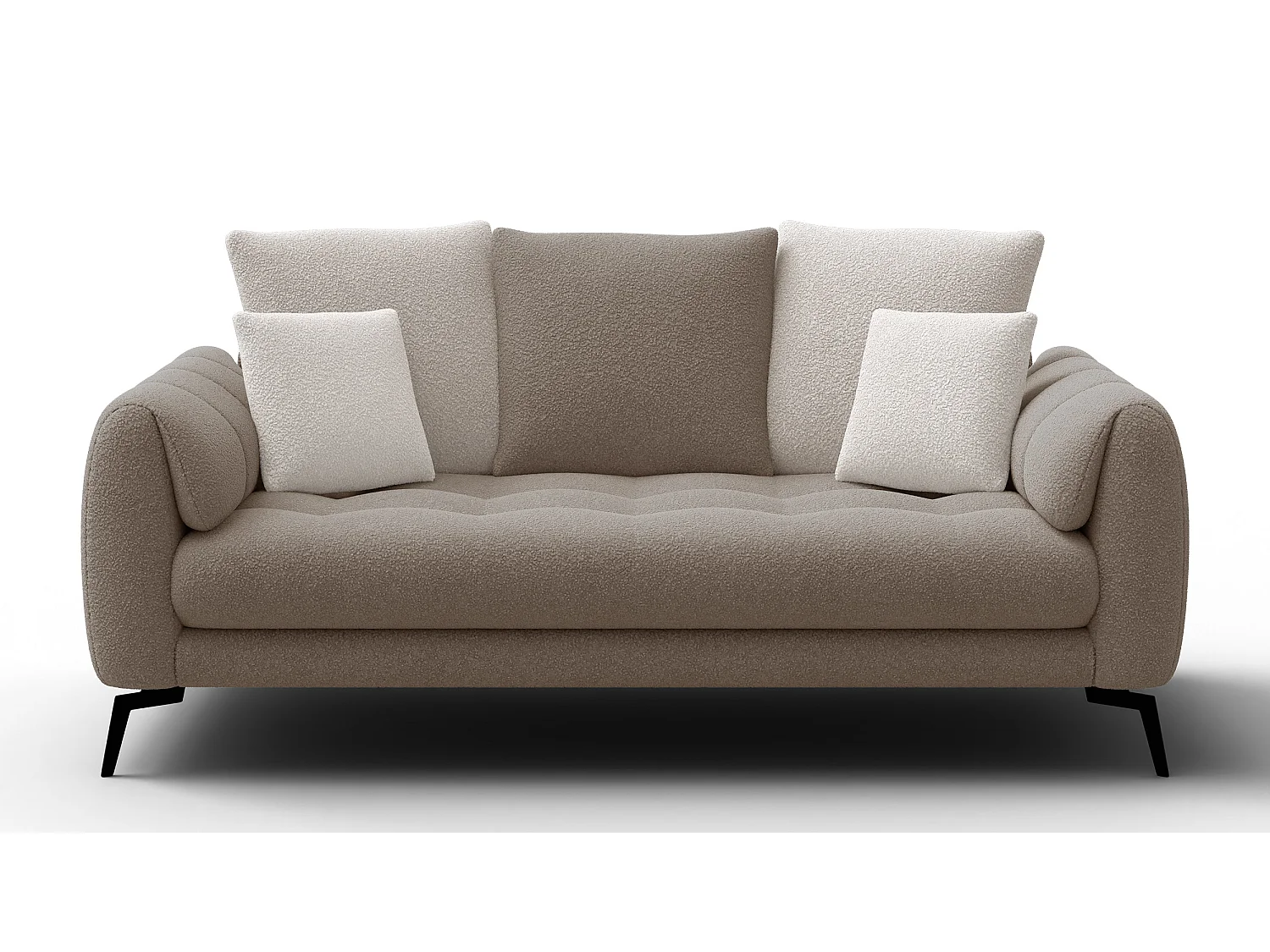 Canapé 2,5 places CALME, tissu beige et écru