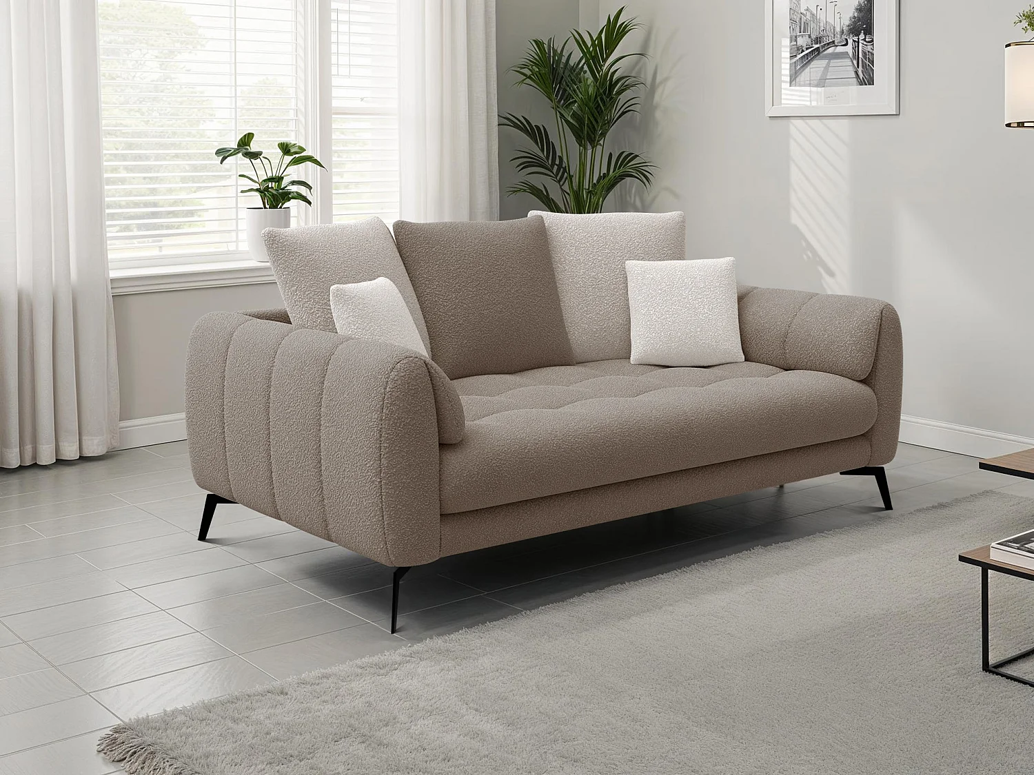 Sofa 2,5-Sitzer CALME, beige und écru