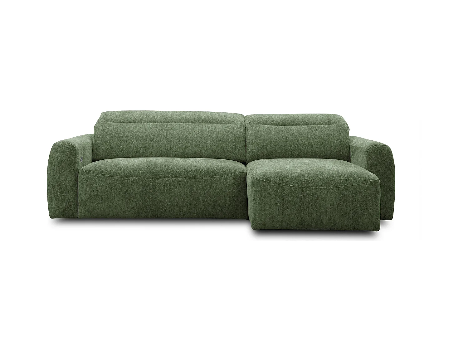 Canapé d'angle 4 places NERO, tissu vert