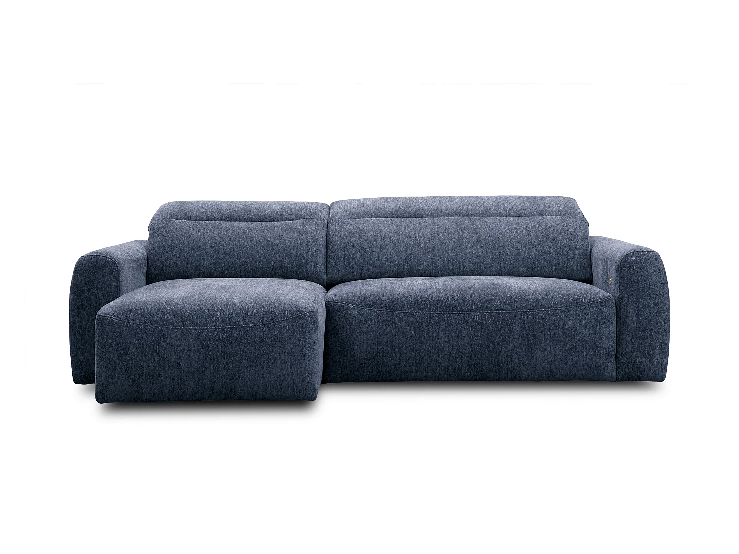 Canapé d'angle 4 places NERO, tissu bleu marine