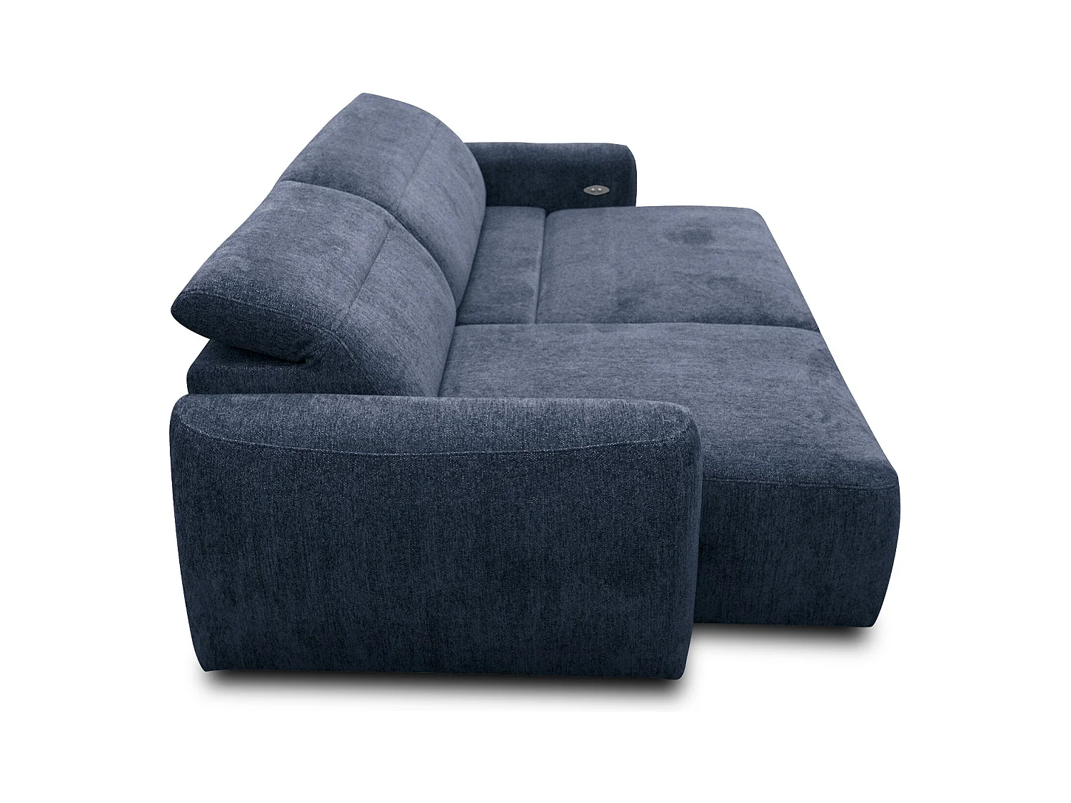 Canapé d'angle 4 places NERO, tissu bleu marine