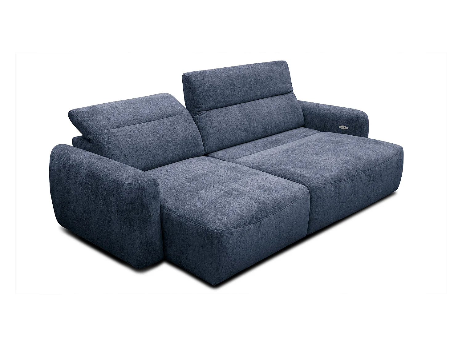 Canapé d'angle 4 places NERO, tissu bleu marine