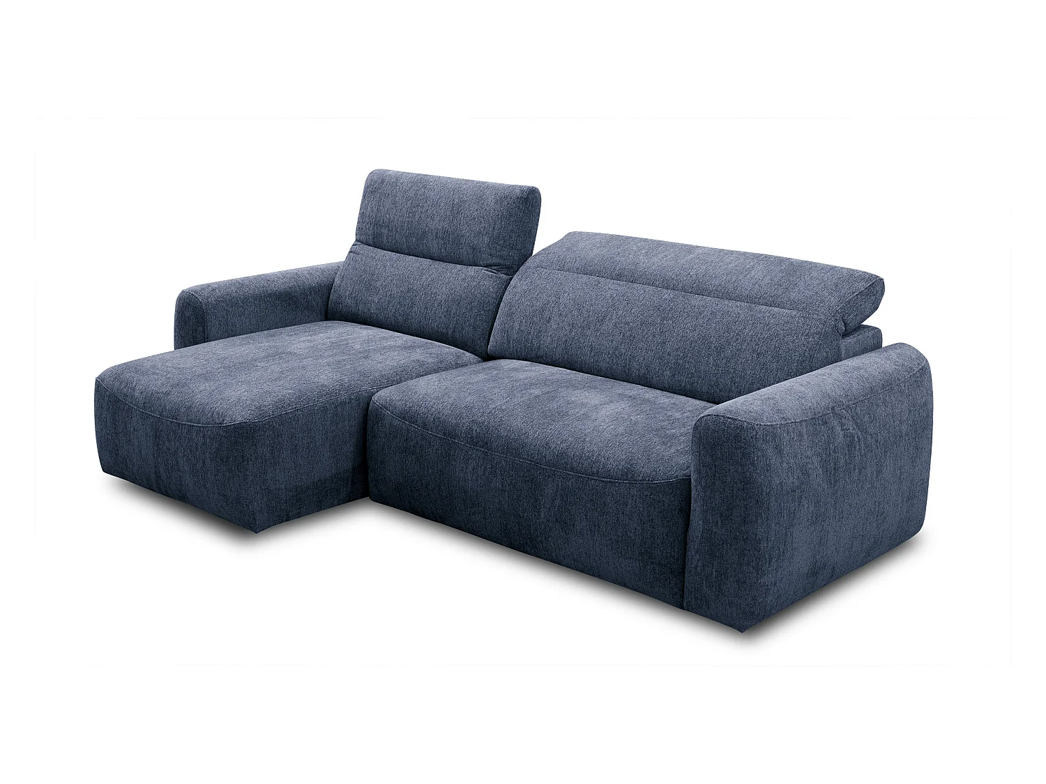 Canapé d'angle 4 places NERO, tissu bleu marine