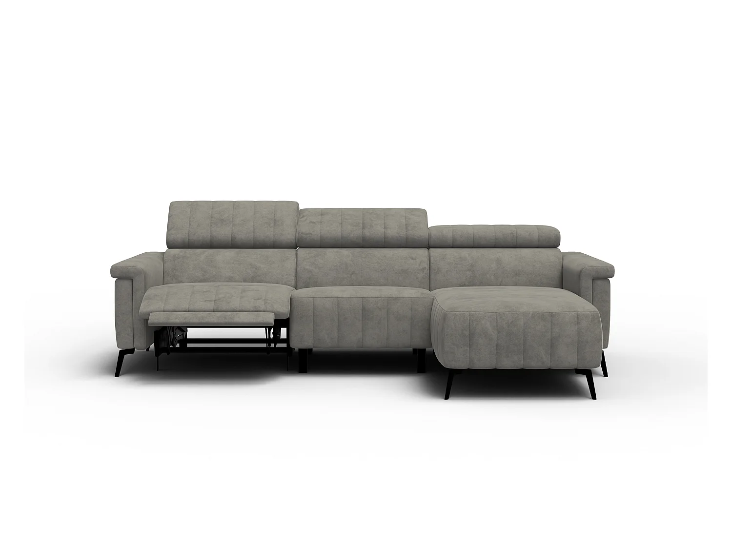 Canapé d'angle 4 places NORDEL, tissu taupe