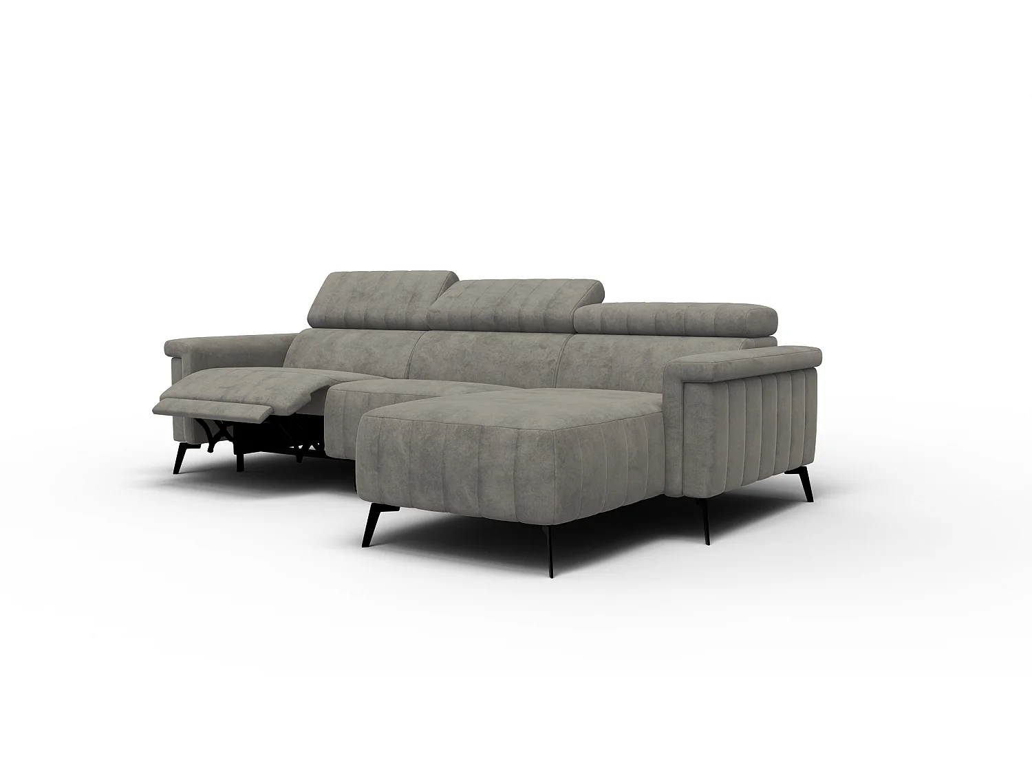 Canapé d'angle 4 places NORDEL, tissu taupe