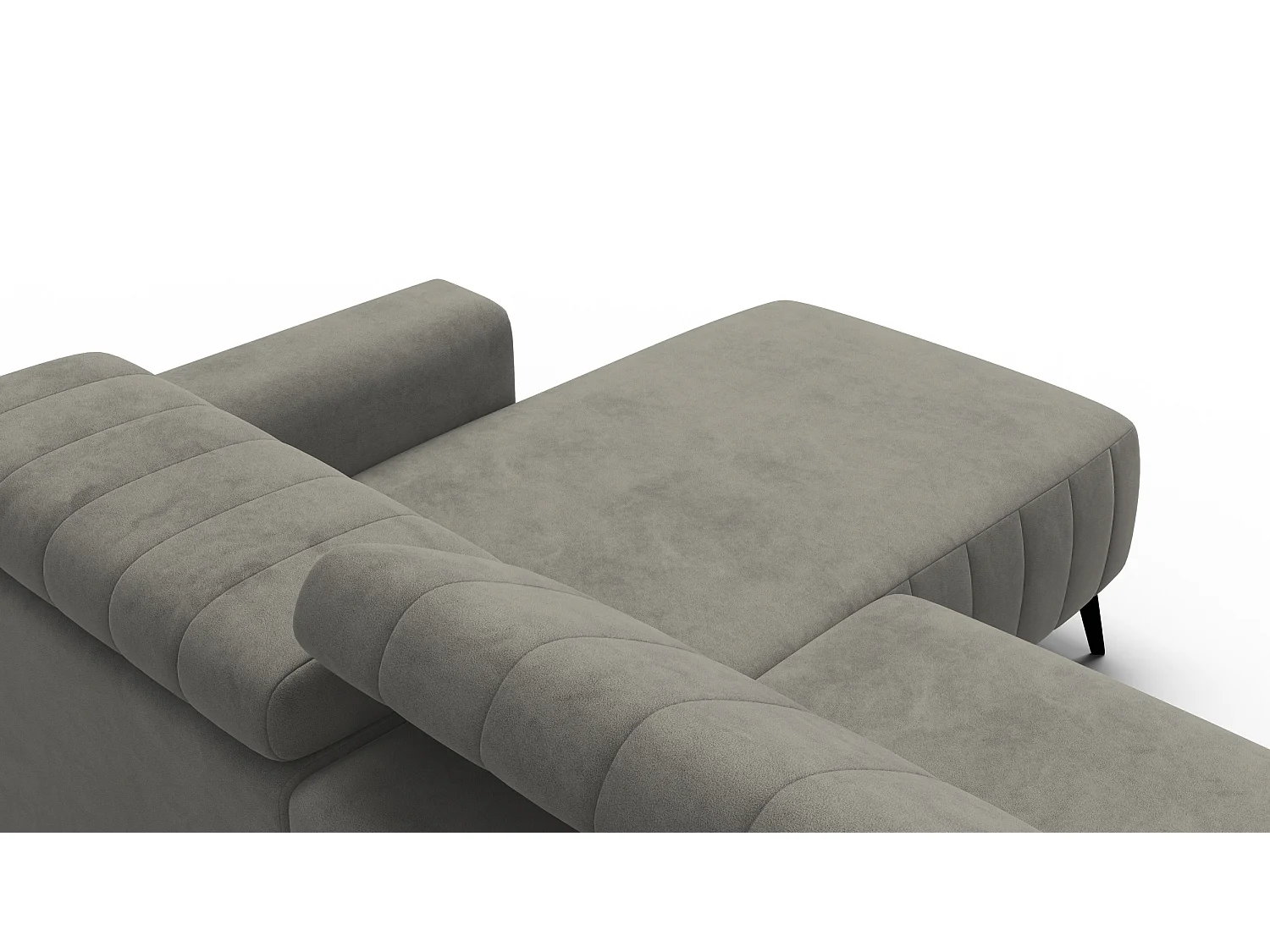 Canapé d'angle 4 places NORDEL, tissu taupe