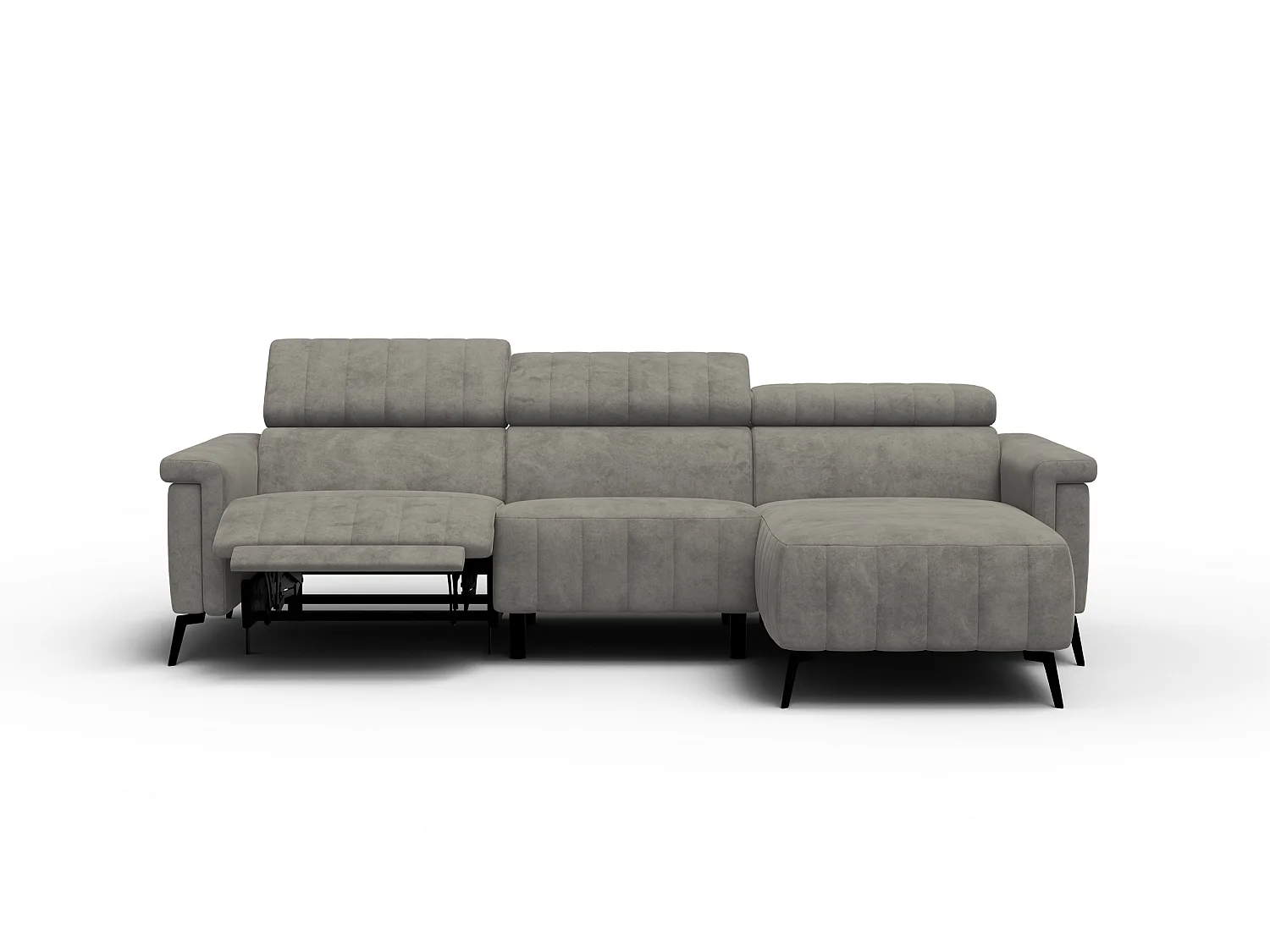 Canapé d'angle 4 places NORDEL, tissu taupe