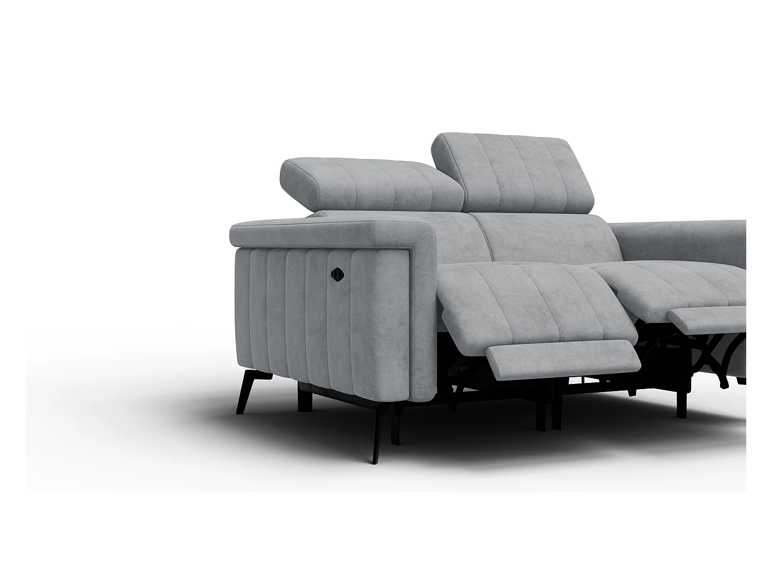 Canapé relax 2 places NORDEL, tissu gris