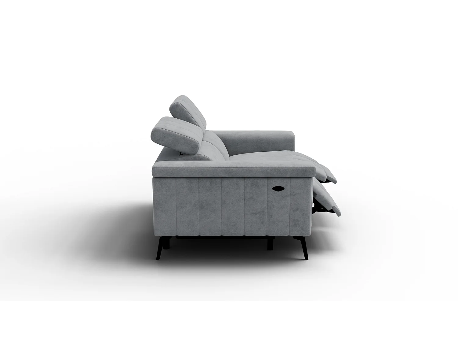 Canapé relax 2 places NORDEL, tissu gris