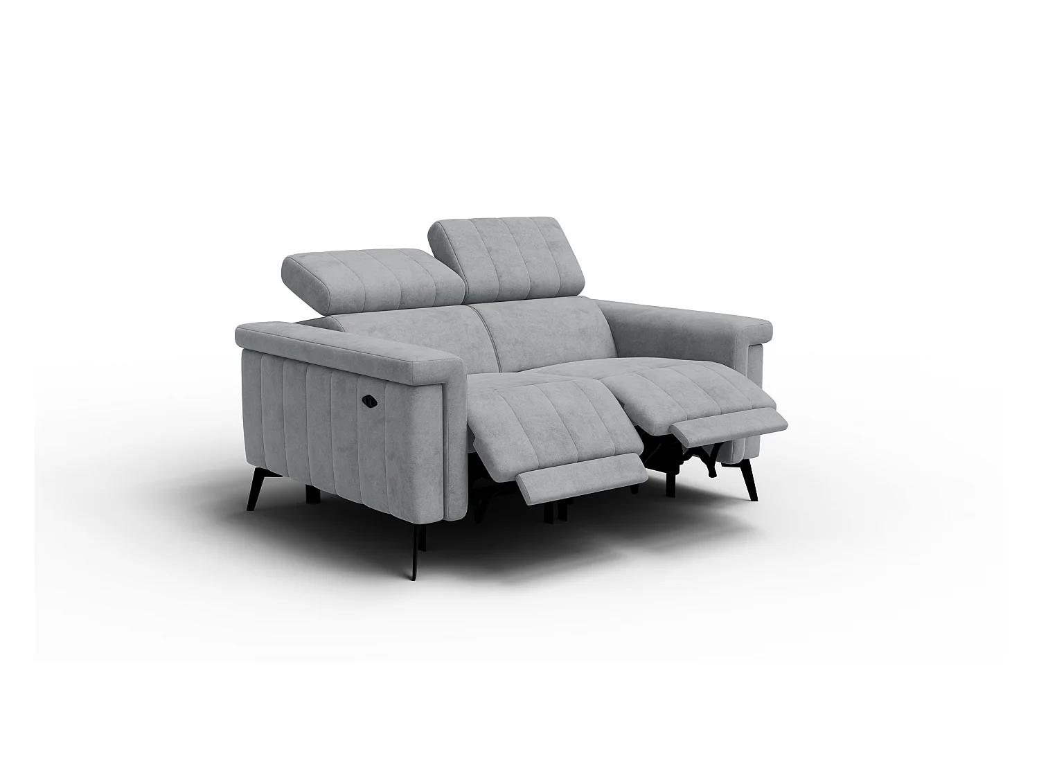 Canapé relax 2 places NORDEL, tissu gris