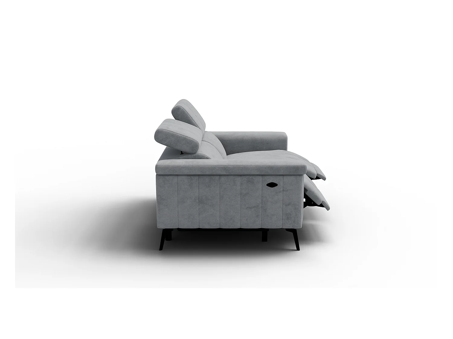 Canapé relax 2 places NORDEL, tissu gris