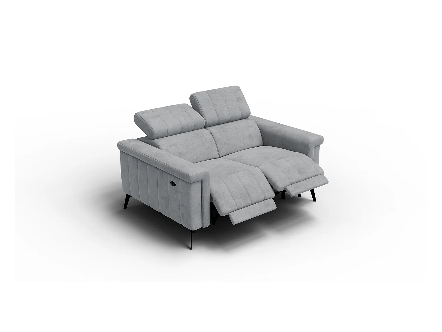 Canapé relax 2 places NORDEL, tissu gris