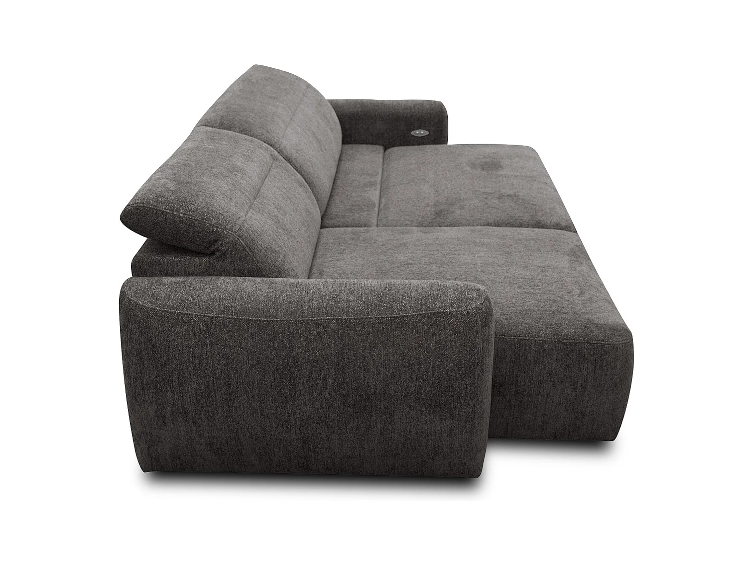 Canapé d'angle 4 places NERO, tissu gris foncé