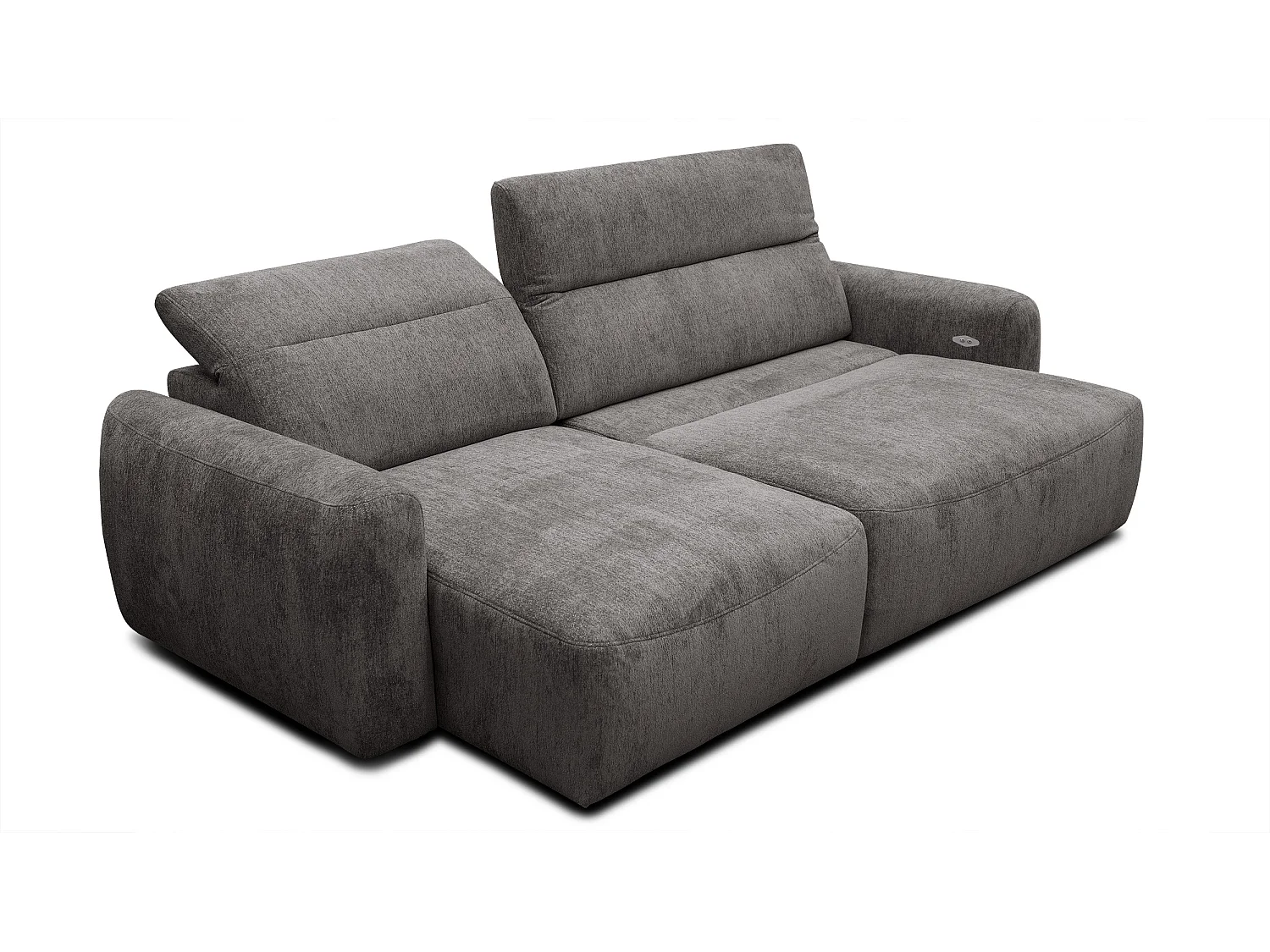 Canapé d'angle 4 places NERO, tissu gris foncé