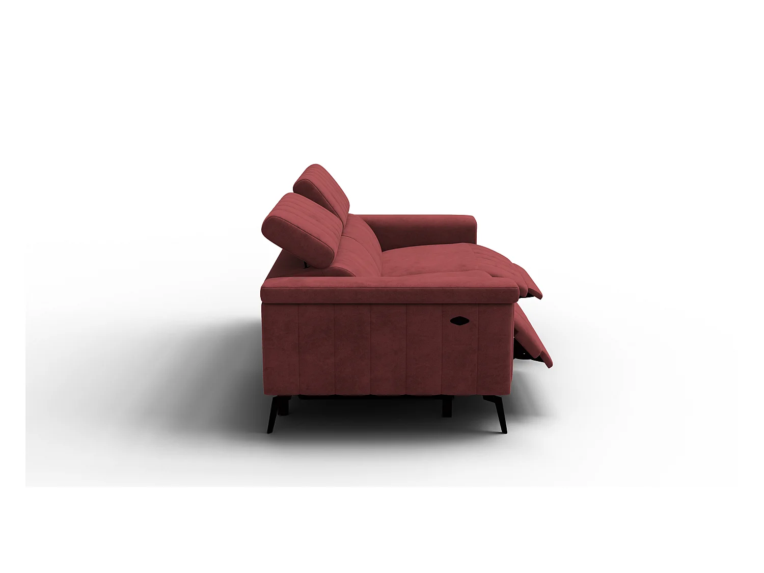 Canapé relax 3 places NORDEL, tissu bordeaux