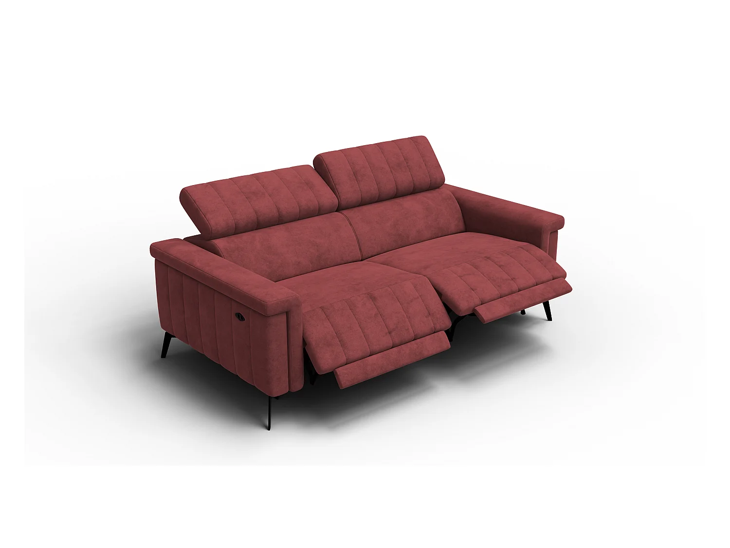Canapé relax 3 places NORDEL, tissu bordeaux