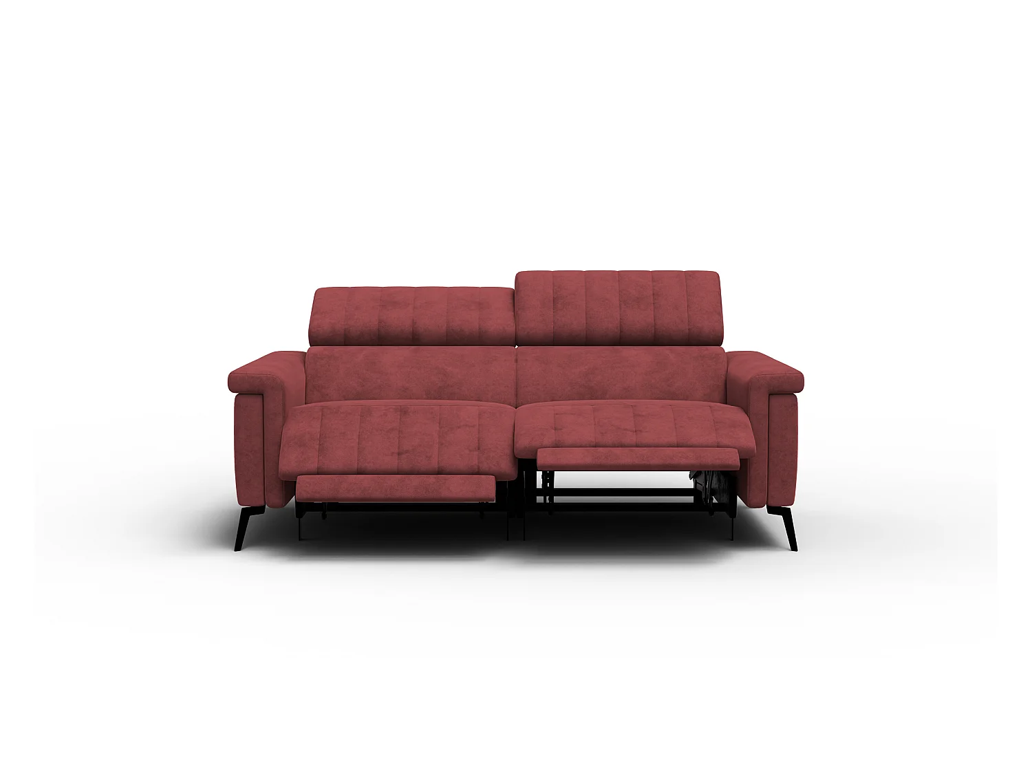Canapé relax 3 places NORDEL, tissu bordeaux