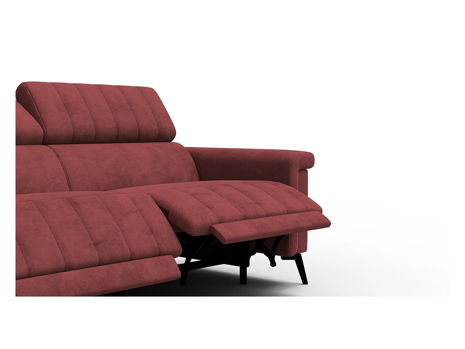 Canapé relax 3 places NORDEL, tissu bordeaux