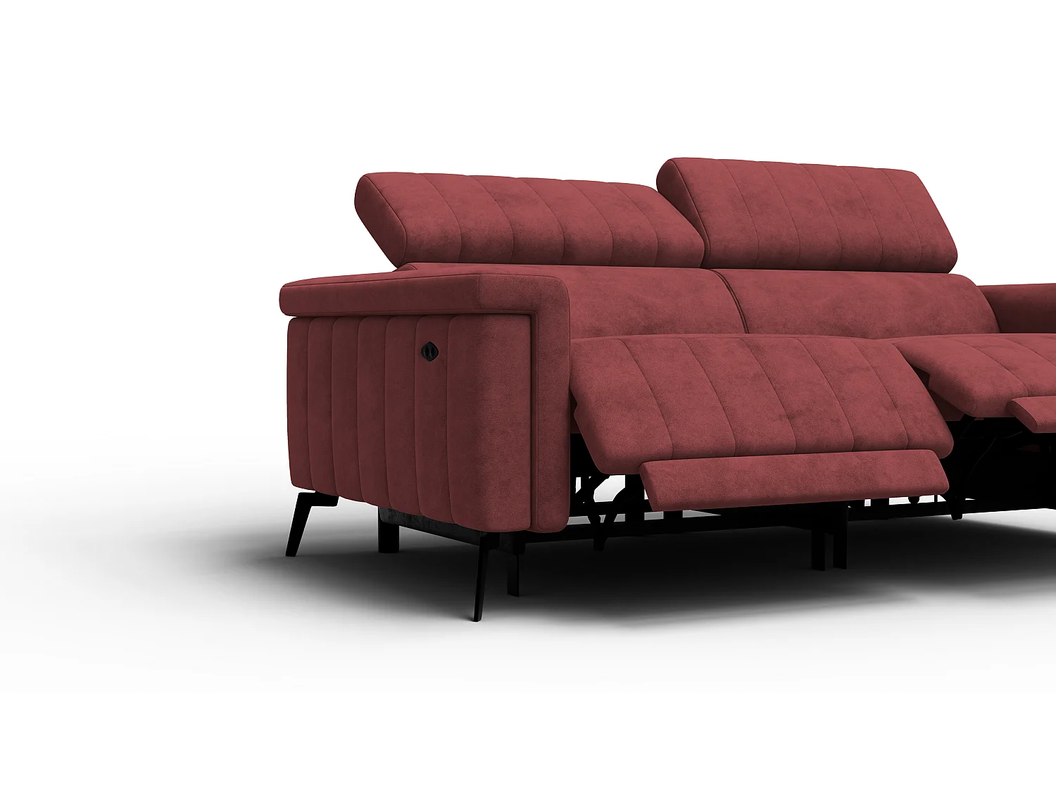 Relaxsofa 3-Sitzer NORDEL, bordeaux