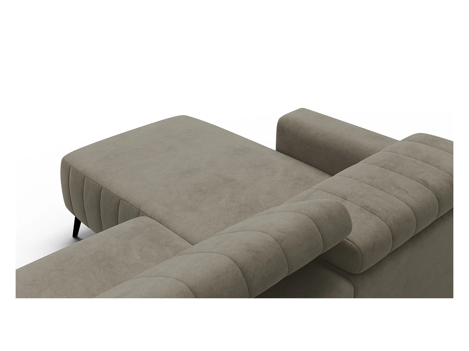 Canapé d'angle 4 places NORDEL, tissu beige foncé