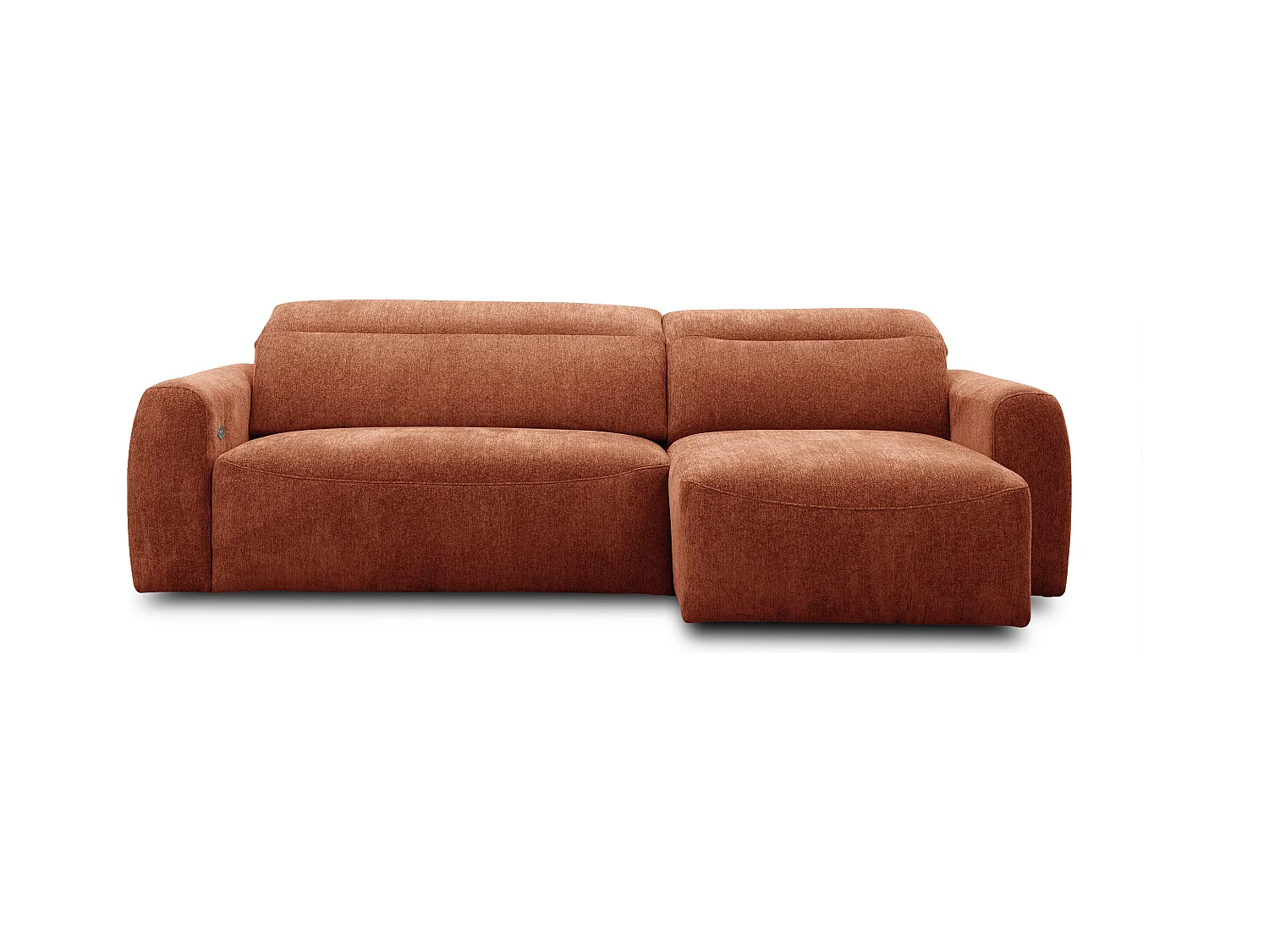 Canapé d'angle 4 places NERO, tissu orange