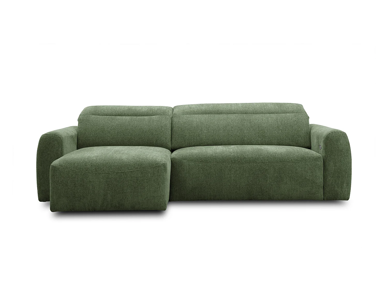 Canapé d'angle 4 places NERO, tissu vert