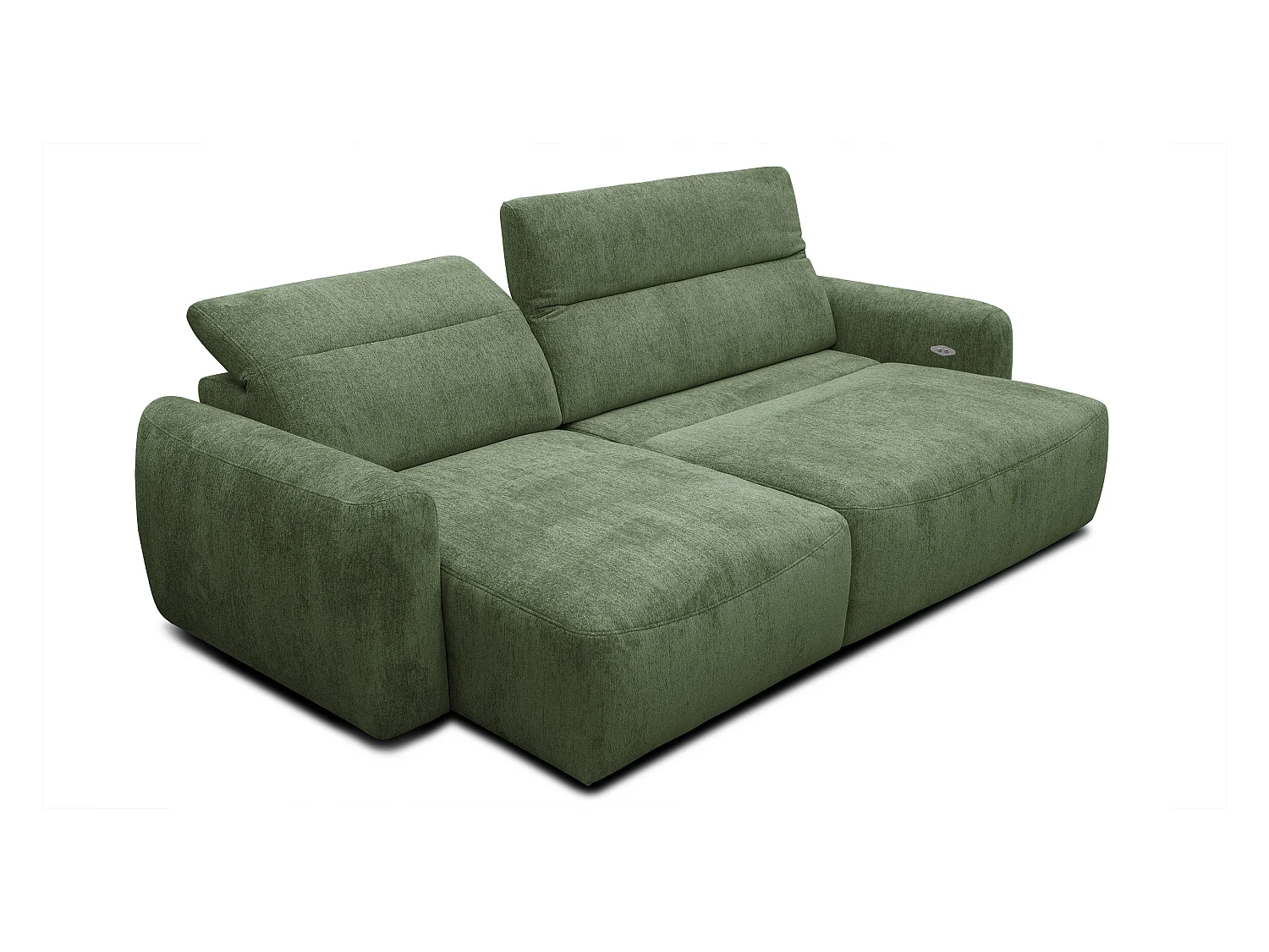 Canapé d'angle 4 places NERO, tissu vert
