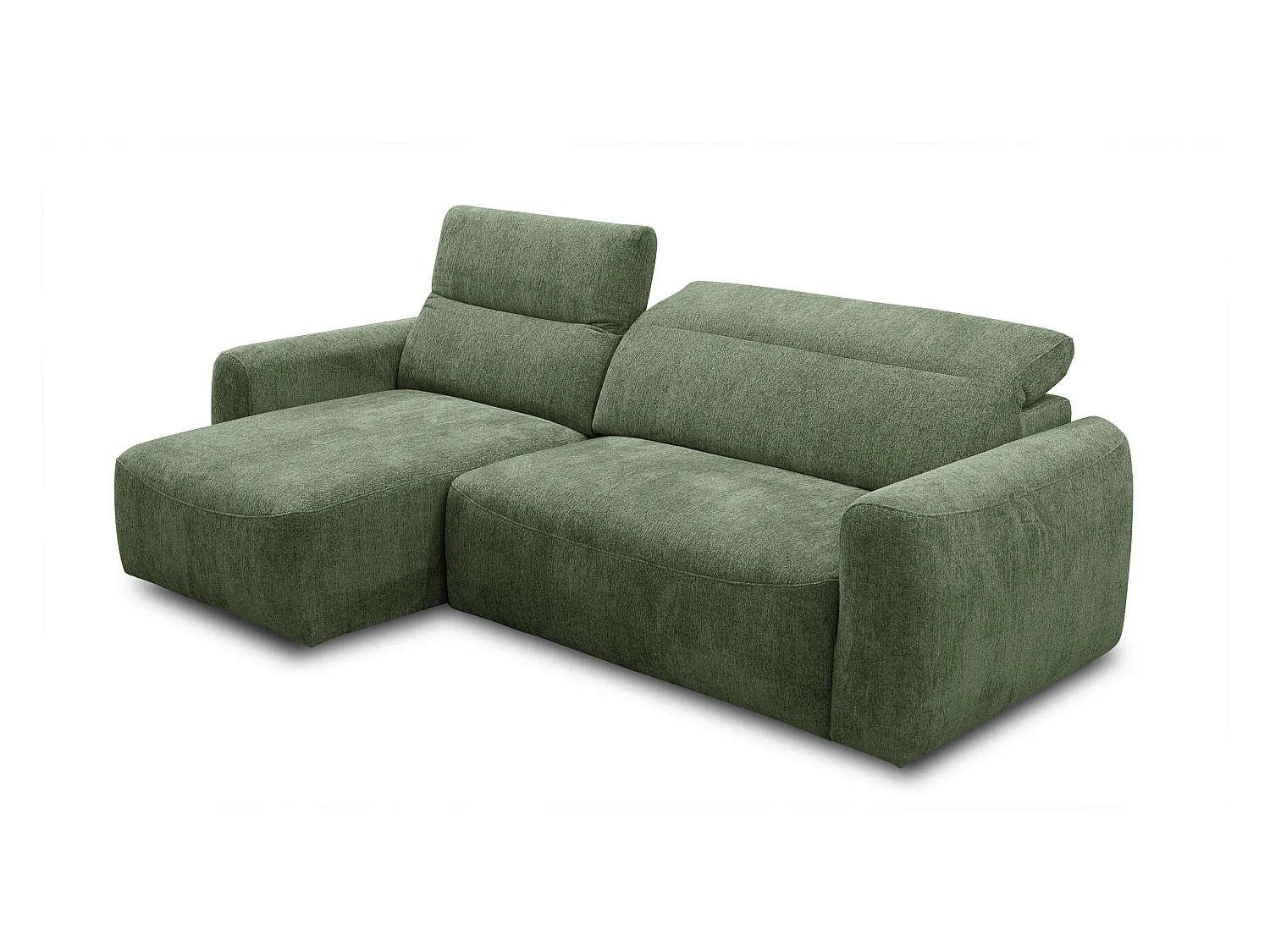 Canapé d'angle 4 places NERO, tissu vert