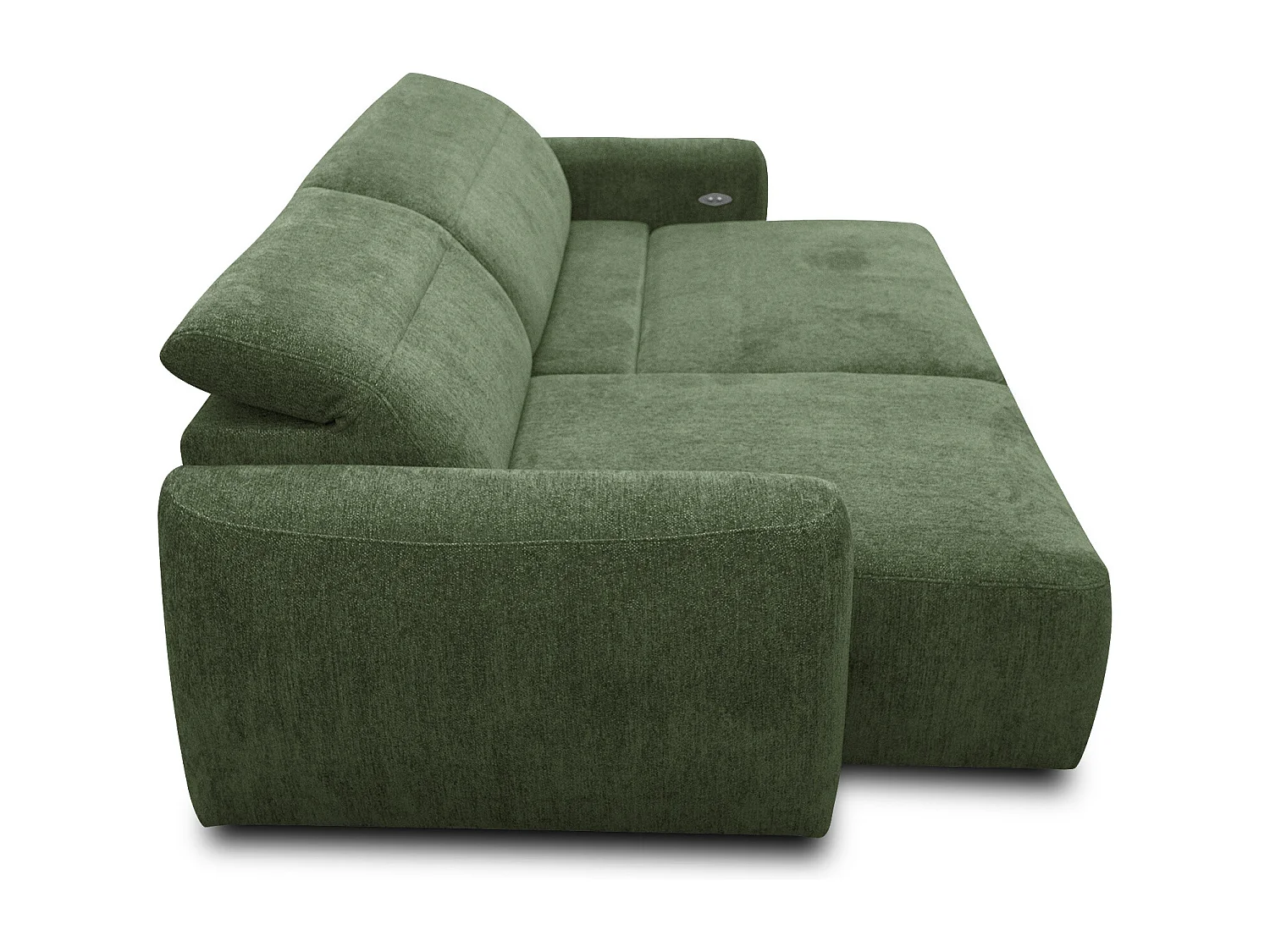 Ecksofa 4-Sitzer links NERO, dunkelgrün