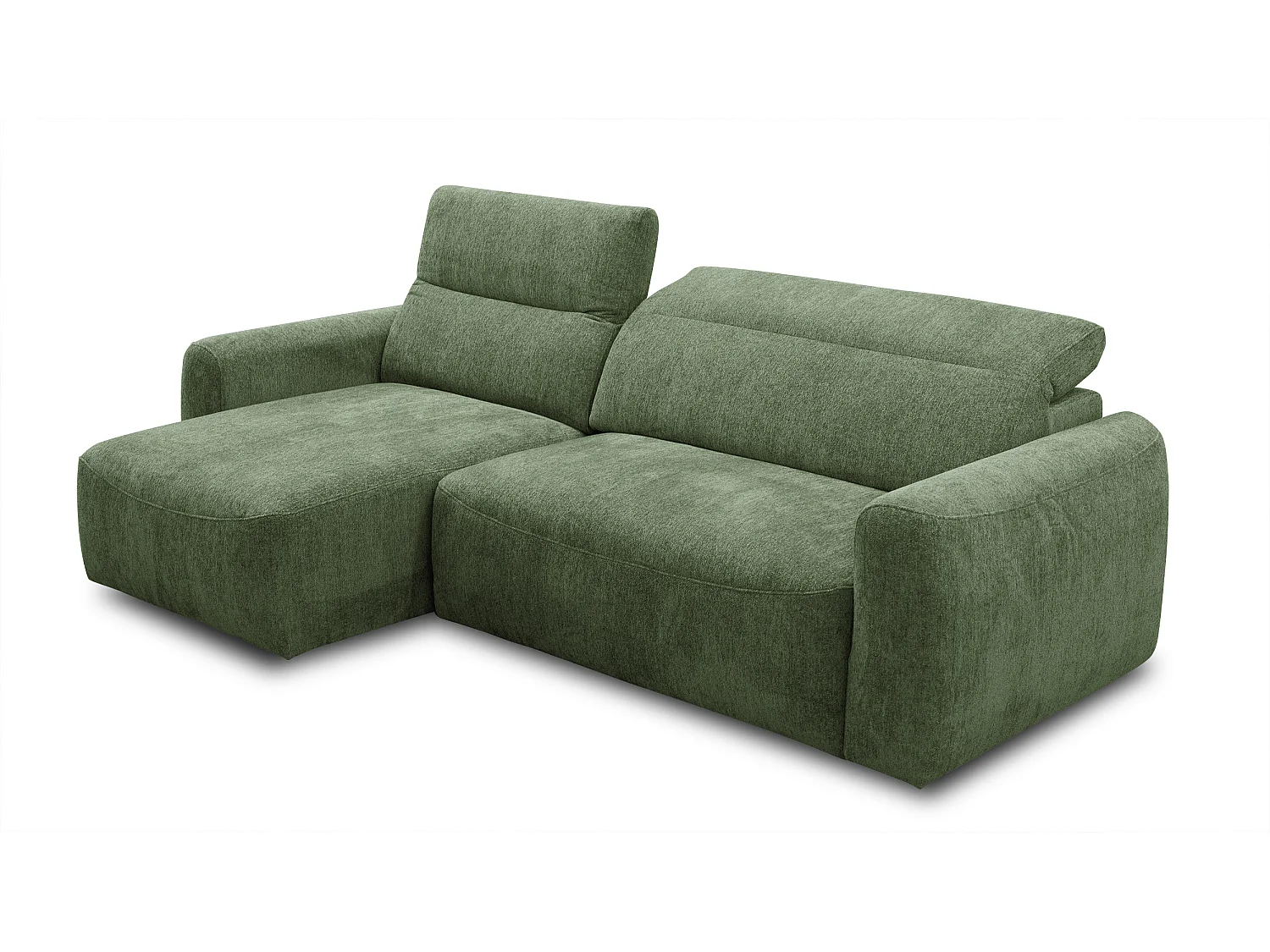 Ecksofa 4-Sitzer links NERO, dunkelgrün