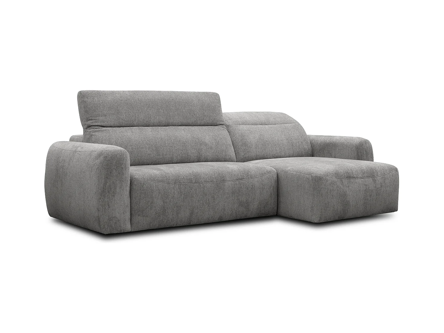 Canapé d'angle 4 places NERO, tissu gris