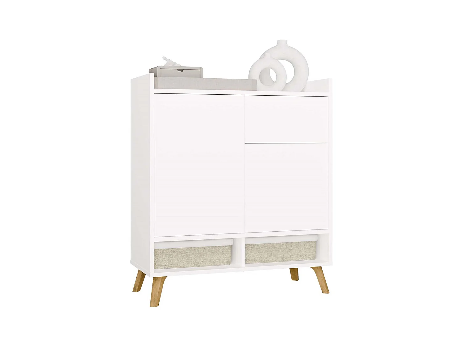 Komoda Colin | Biała | 80x35x92 cm | Nowoczesny Design