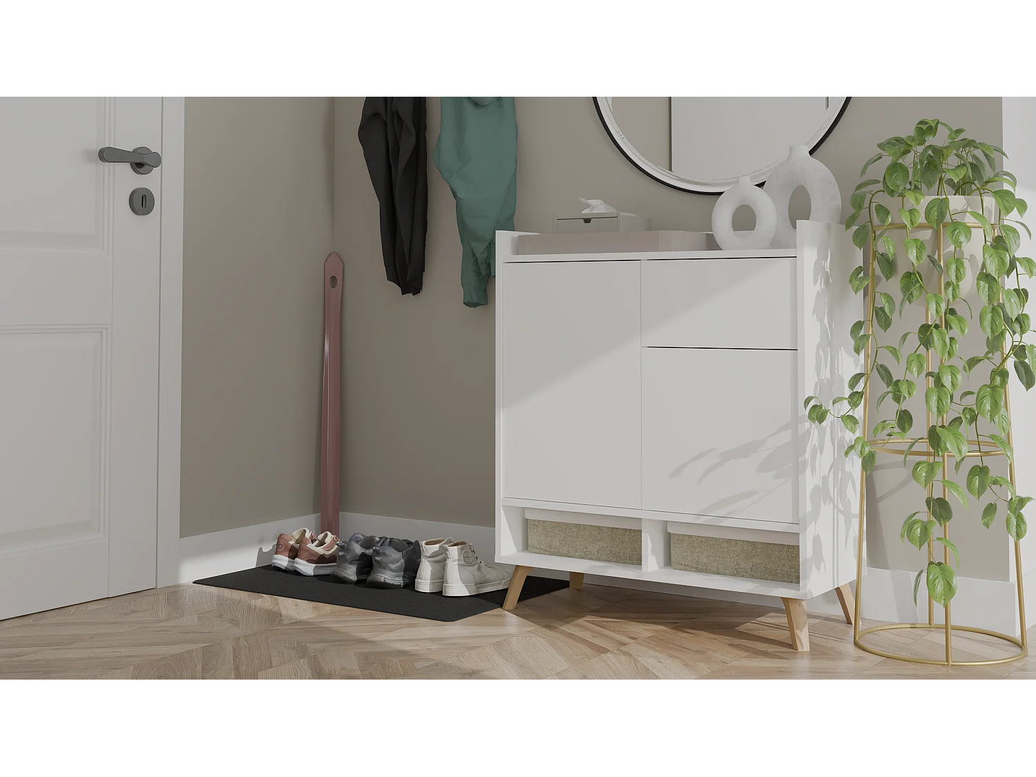 Komoda Colin | Biała | 80x35x92 cm | Nowoczesny Design