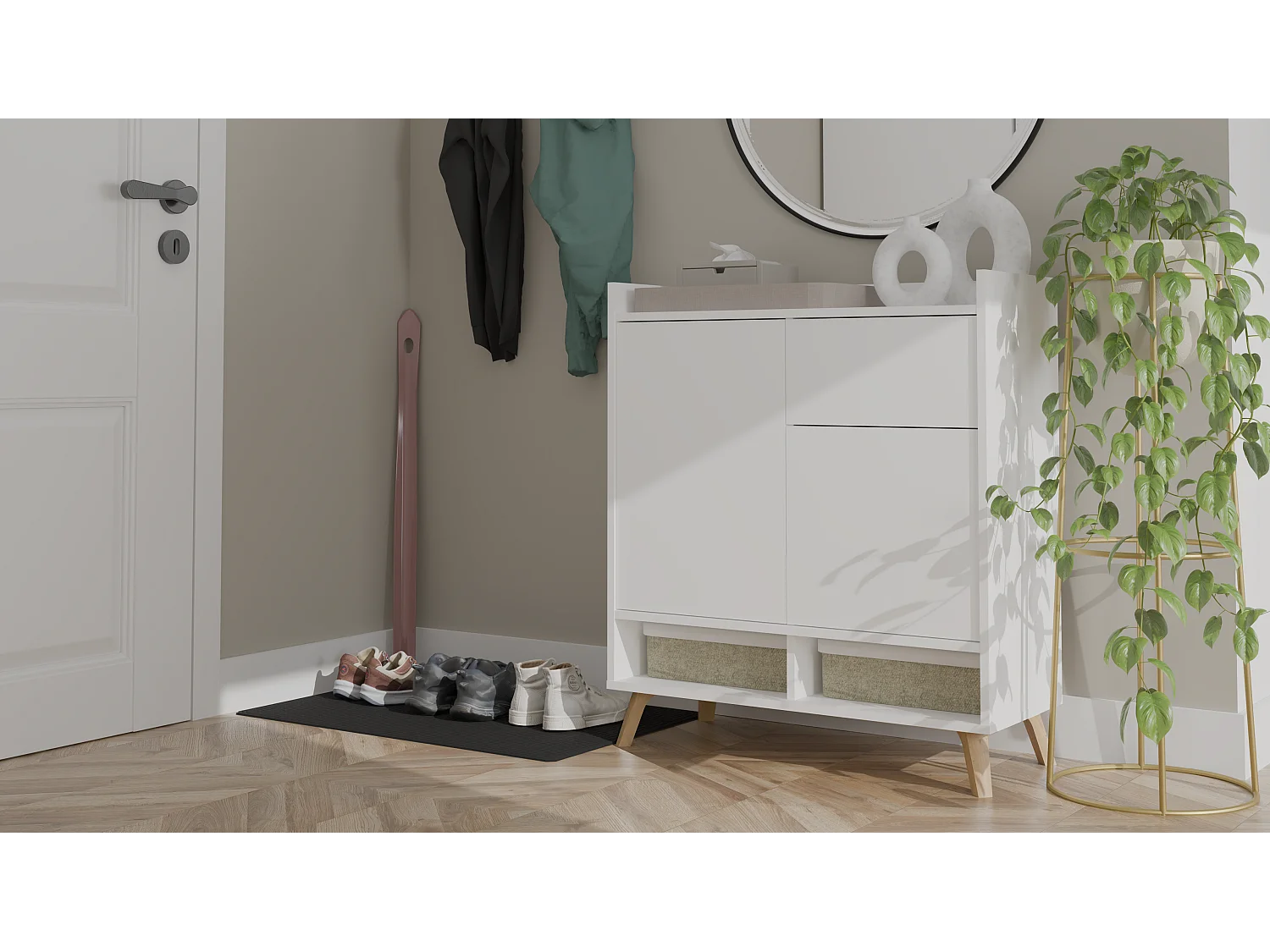 Komoda Colin | Biała | 80x35x92 cm | Nowoczesny Design