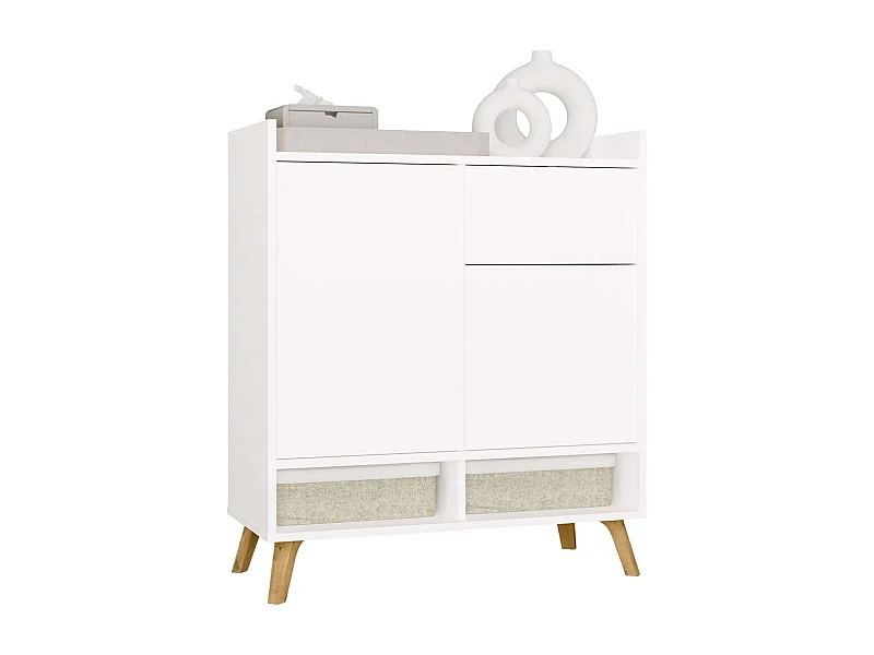 Komoda Colin | Biała | 80x35x92 cm | Nowoczesny Design